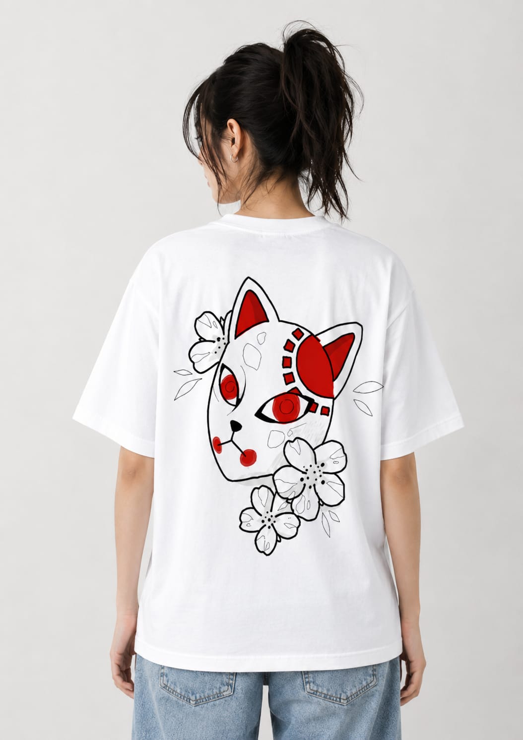 Crimson Kitsune Slayer Oversized Tee