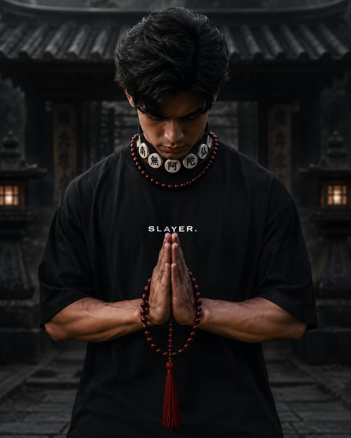 Crimson Monk Slayer Oversized Tee