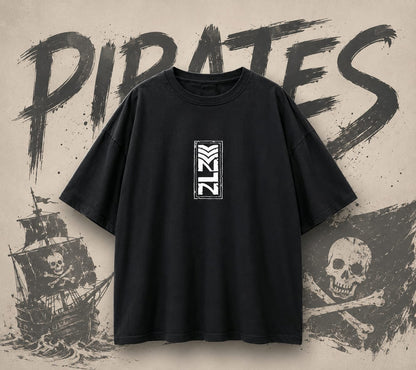 Void Breath black oversized anime streetwear tshirt front view with stamped logo
