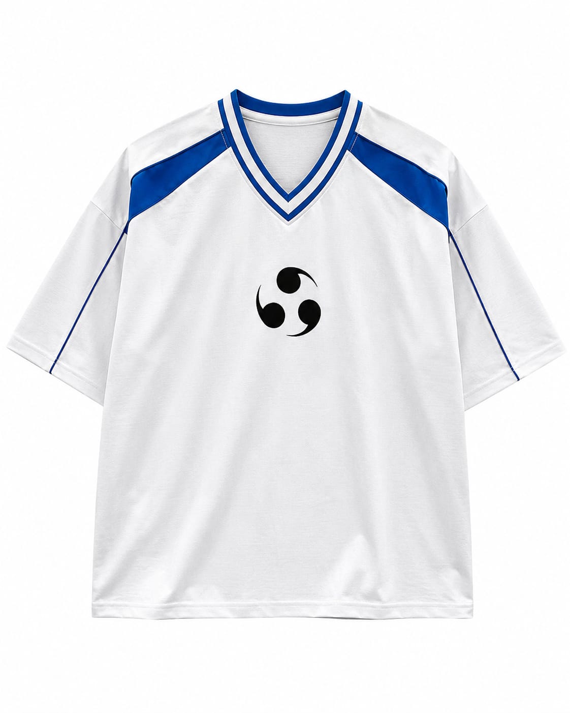 Crimson Seal white blue jersey anime streetwear tshirt front view